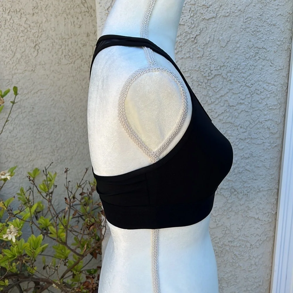 💚Victoria's Secret PINK Ultimate Unlined Mesh Racerback Black Sports Bra M